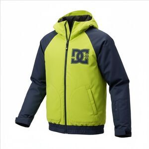 DC Shoes Boys Jacket Size 12 LG 10K Waterproof Hooded Full Zip Snowboard Ski